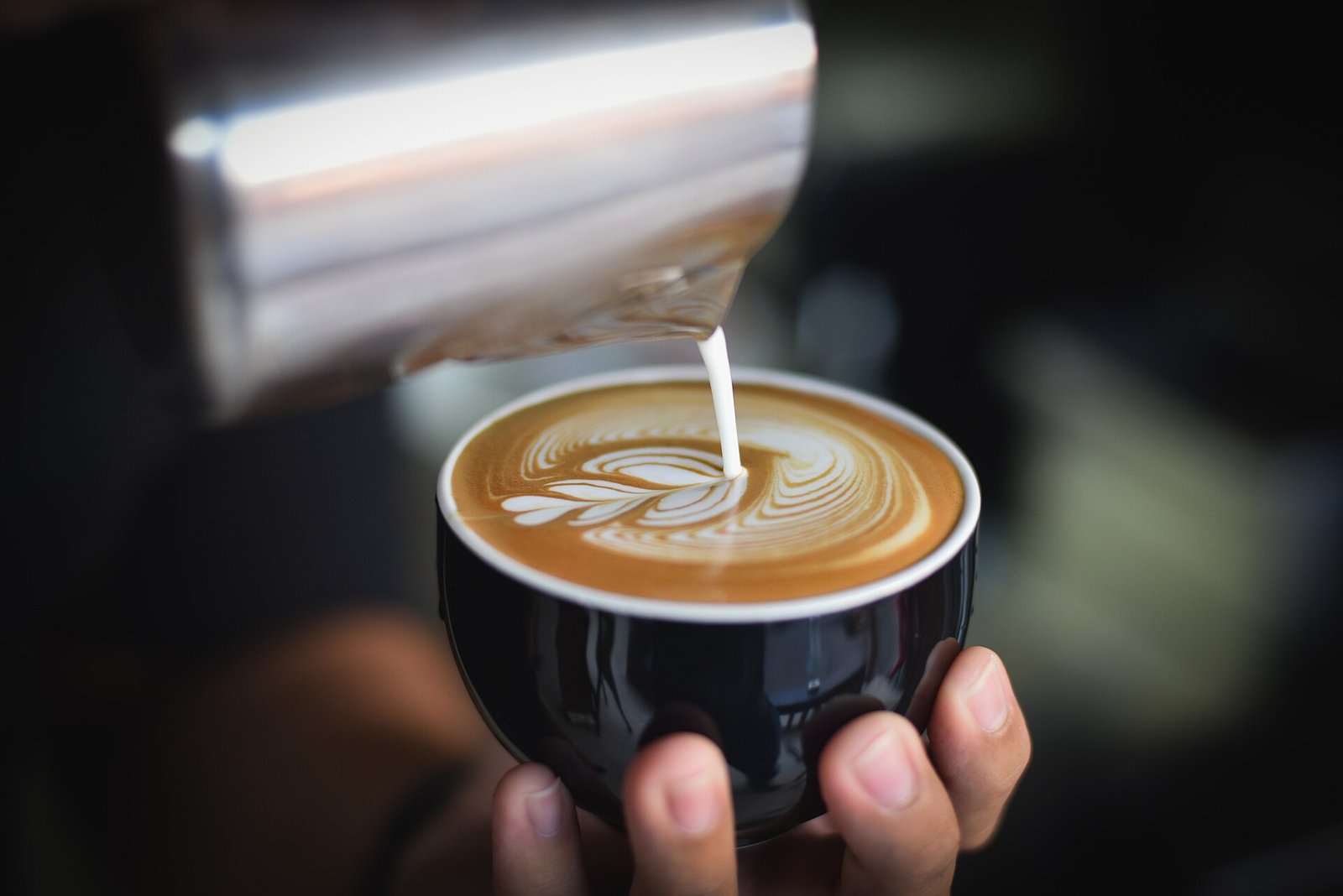 Coffee cups and the self-serve drip station at the cafe