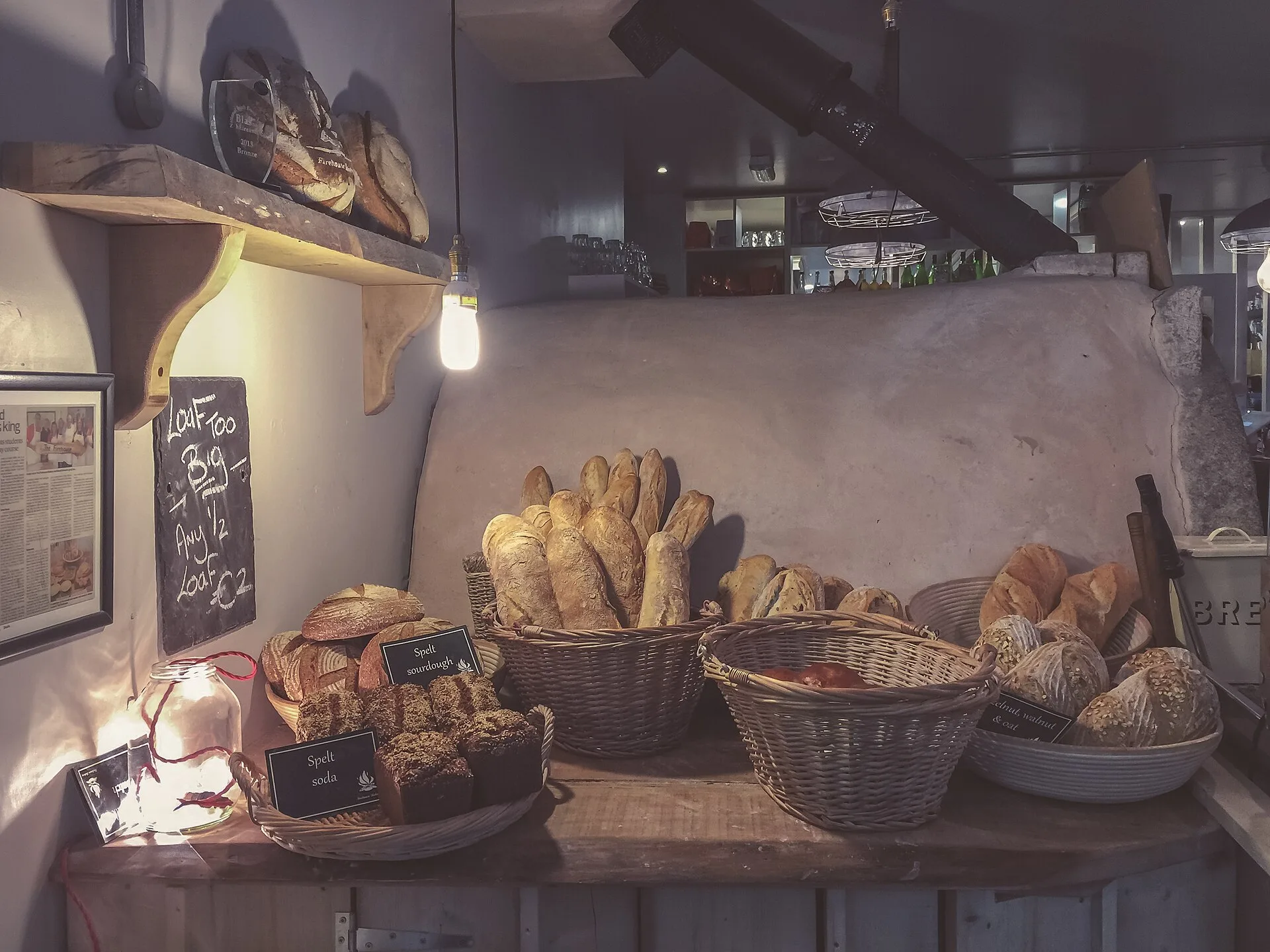 Artisan bread loaves served with panera menu salads